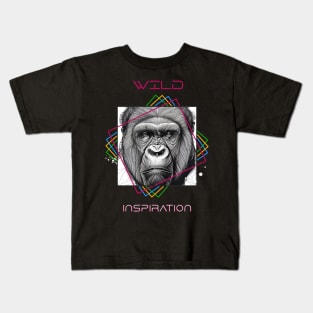 Gorilla Ape Wild Nature Animal Illustration Art Drawing Kids T-Shirt